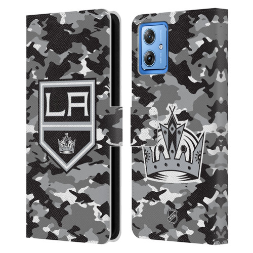 NHL Los Angeles Kings Camouflage Leather Book Wallet Case Cover For Motorola Moto G54 5G