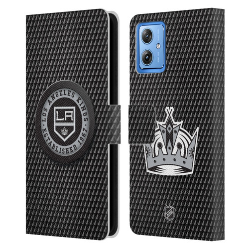 NHL Los Angeles Kings Puck Texture Leather Book Wallet Case Cover For Motorola Moto G54 5G