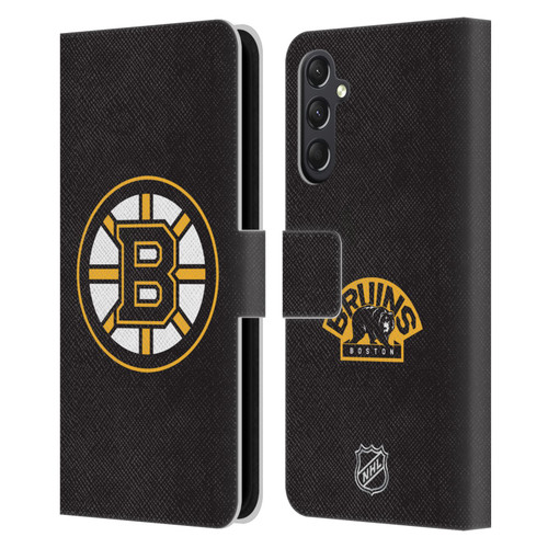 NHL Boston Bruins Plain Leather Book Wallet Case Cover For Samsung Galaxy A24 4G / M34 5G