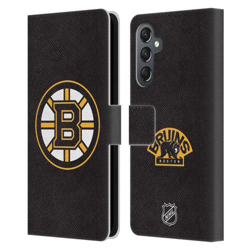 NHL Boston Bruins Plain Leather Book Wallet Case Cover For Samsung Galaxy A25 5G