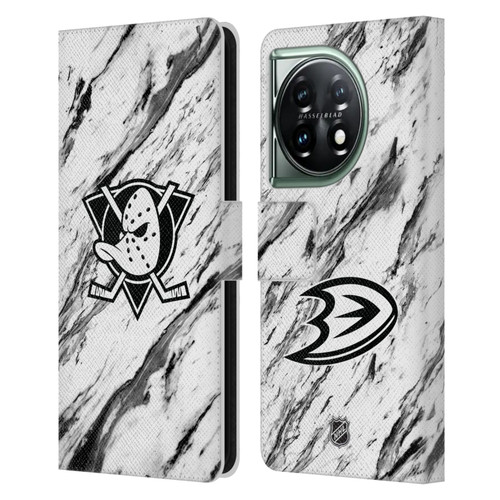 NHL Anaheim Ducks Marble Leather Book Wallet Case Cover For OnePlus 11 5G