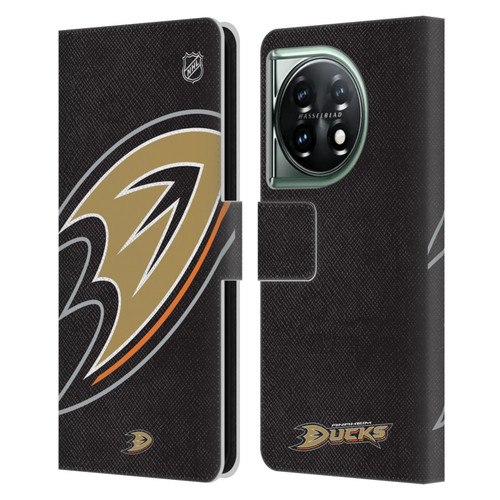 NHL Anaheim Ducks Oversized Leather Book Wallet Case Cover For OnePlus 11 5G