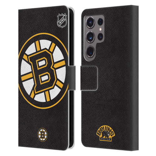 NHL Boston Bruins Oversized Leather Book Wallet Case Cover For Samsung Galaxy S24 Ultra 5G