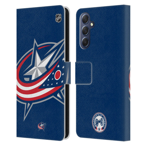 NHL Columbus Blue Jackets Oversized Leather Book Wallet Case Cover For Samsung Galaxy M54 5G