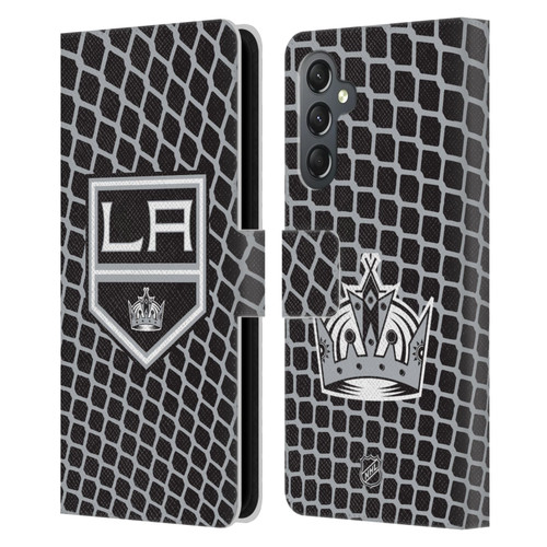NHL Los Angeles Kings Net Pattern Leather Book Wallet Case Cover For Samsung Galaxy A25 5G
