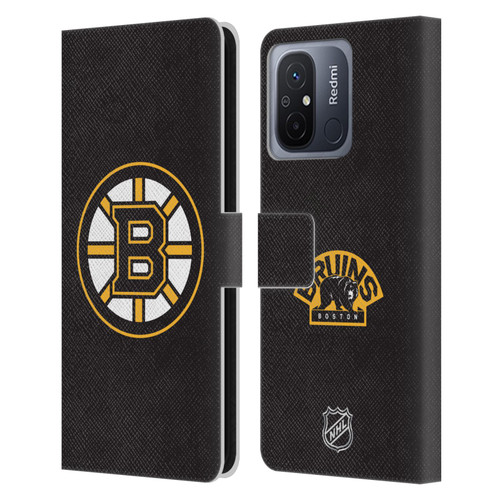 NHL Boston Bruins Plain Leather Book Wallet Case Cover For Xiaomi Redmi 12C