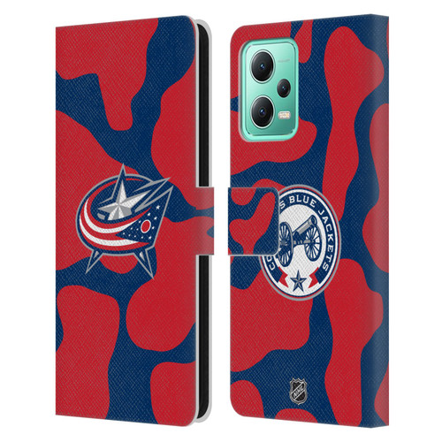NHL Columbus Blue Jackets Cow Pattern Leather Book Wallet Case Cover For Xiaomi Redmi Note 12 5G