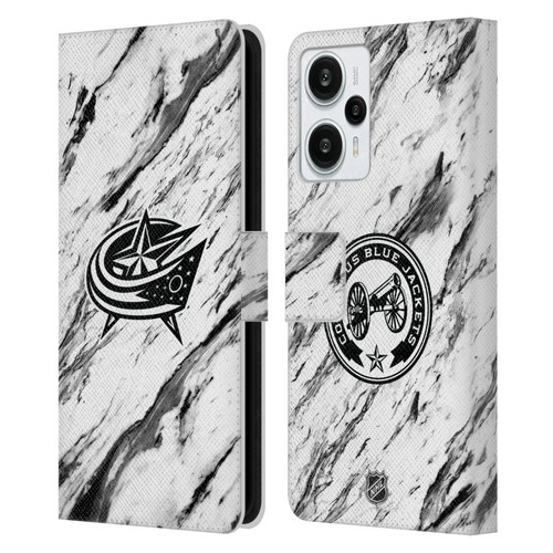 NHL Columbus Blue Jackets Marble Leather Book Wallet Case Cover For Xiaomi Redmi Note 12T