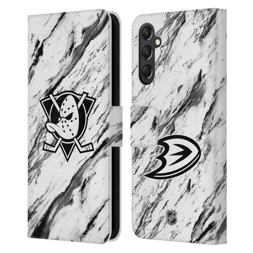 NHL Anaheim Ducks Marble Leather Book Wallet Case Cover For Samsung Galaxy A24 4G / M34 5G