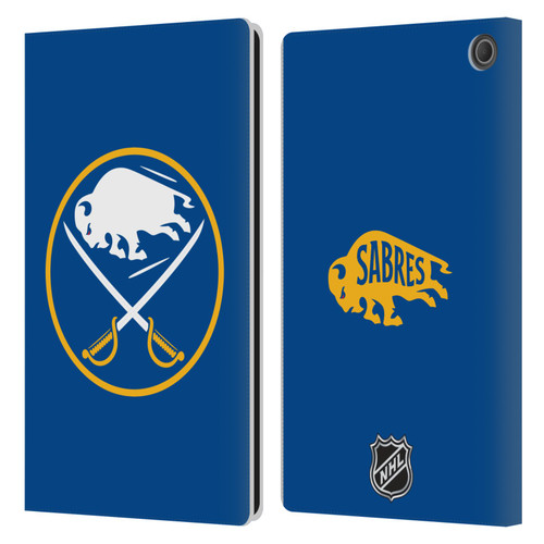 NHL Buffalo Sabres Plain Leather Book Wallet Case Cover For Amazon Fire Max 11 2023