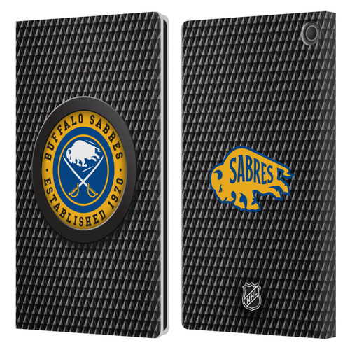 NHL Buffalo Sabres Puck Texture Leather Book Wallet Case Cover For Amazon Fire Max 11 2023