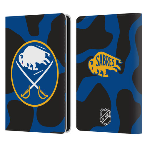 NHL Buffalo Sabres Cow Pattern Leather Book Wallet Case Cover For Amazon Kindle 11th Gen 6in 2022