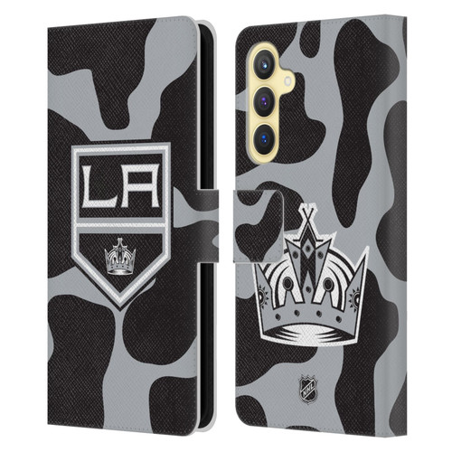 NHL Los Angeles Kings Cow Pattern Leather Book Wallet Case Cover For Samsung Galaxy S23 FE 5G