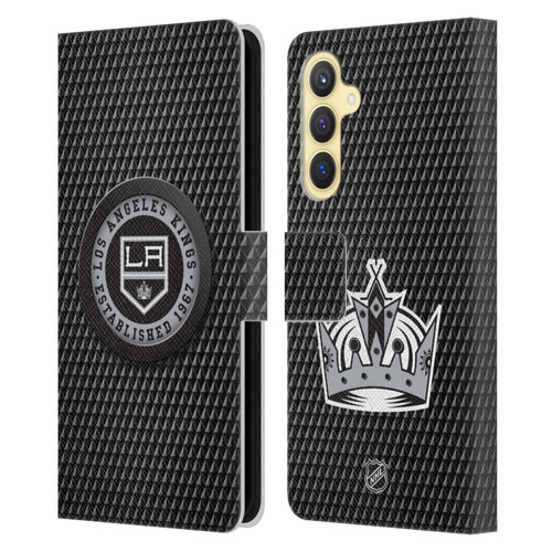 NHL Los Angeles Kings Puck Texture Leather Book Wallet Case Cover For Samsung Galaxy S23 FE 5G