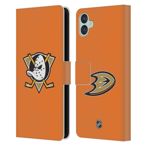 NHL Anaheim Ducks Plain Leather Book Wallet Case Cover For Samsung Galaxy M04 5G / A04e