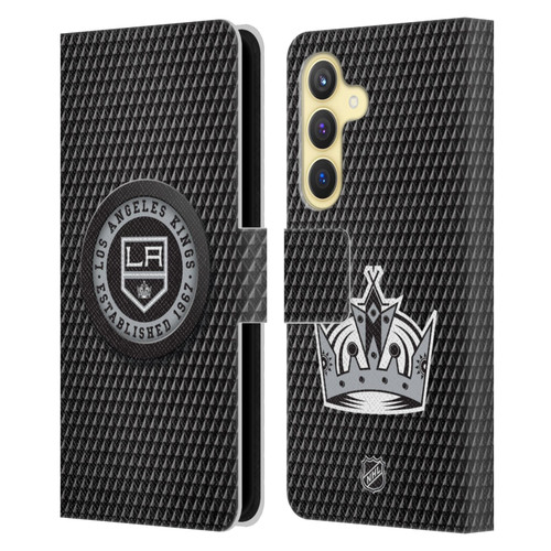 NHL Los Angeles Kings Puck Texture Leather Book Wallet Case Cover For Samsung Galaxy S24 5G NHL Los Angeles Kings Puck Texture Leather Book Wallet Case Cover For Samsung Galaxy S24 5G