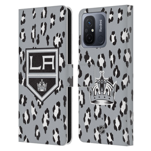 NHL Los Angeles Kings Leopard Patten Leather Book Wallet Case Cover For Xiaomi Redmi 12C
