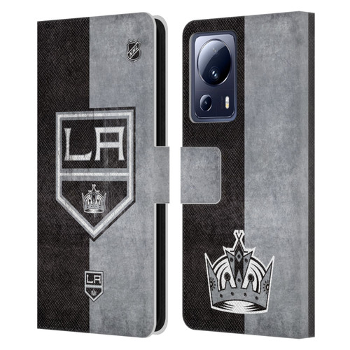 NHL Los Angeles Kings Half Distressed Leather Book Wallet Case Cover For Xiaomi 13 Lite 5G
