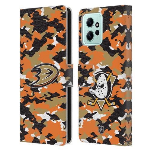 NHL Anaheim Ducks Camouflage Leather Book Wallet Case Cover For Xiaomi Redmi 12