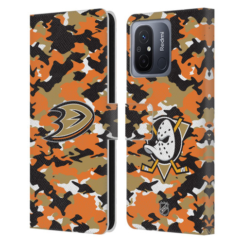 NHL Anaheim Ducks Camouflage Leather Book Wallet Case Cover For Xiaomi Redmi 12C