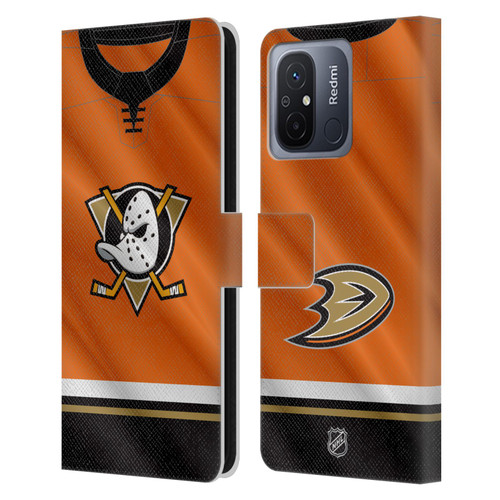 NHL Anaheim Ducks Jersey Leather Book Wallet Case Cover For Xiaomi Redmi 12C