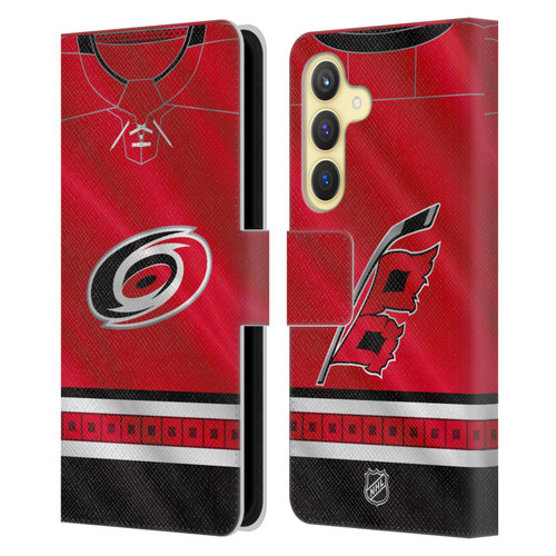 NHL Carolina Hurricanes Jersey Leather Book Wallet Case Cover For Samsung Galaxy S24 5G