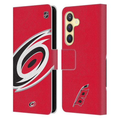 NHL Carolina Hurricanes Oversized Leather Book Wallet Case Cover For Samsung Galaxy S24 5G
