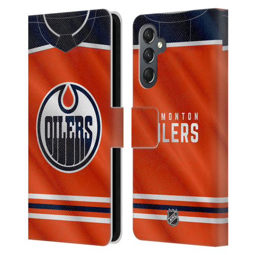 NHL Edmonton Oilers Jersey Leather Book Wallet Case Cover For Samsung Galaxy A25 5G