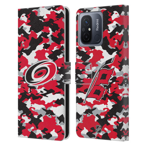 NHL Carolina Hurricanes Camouflage Leather Book Wallet Case Cover For Xiaomi Redmi 12C