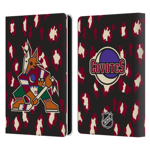 NHL Arizona Coyotes Leopard Patten Leather Book Wallet Case Cover For Amazon Kindle Paperwhite 5 (2021)