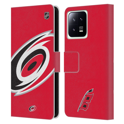 NHL Carolina Hurricanes Oversized Leather Book Wallet Case Cover For Xiaomi 13 5G
