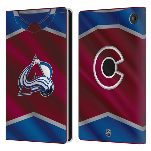 NHL Colorado Avalanche Jersey Leather Book Wallet Case Cover For Amazon Fire 7 2022