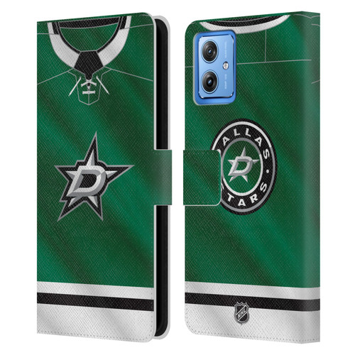 NHL Dallas Stars Jersey Leather Book Wallet Case Cover For Motorola Moto G54 5G
