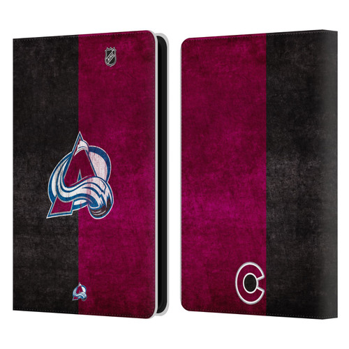 NHL Colorado Avalanche Half Distressed Leather Book Wallet Case Cover For Amazon Kindle Paperwhite 5 (2021)