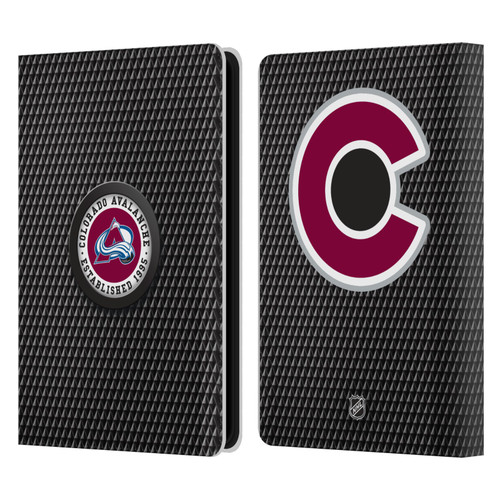 NHL Colorado Avalanche Puck Texture Leather Book Wallet Case Cover For Amazon Kindle Paperwhite 5 (2021)