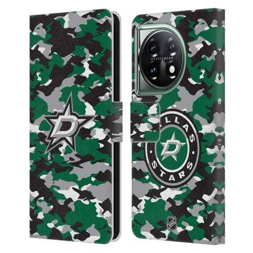 NHL Dallas Stars Camouflage Leather Book Wallet Case Cover For OnePlus 11 5G