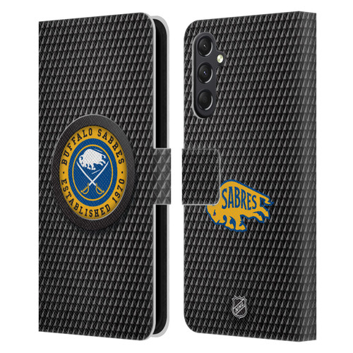 NHL Buffalo Sabres Puck Texture Leather Book Wallet Case Cover For Samsung Galaxy A24 4G / M34 5G