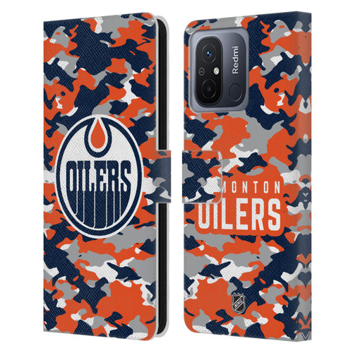 NHL Edmonton Oilers Camouflage Leather Book Wallet Case Cover For Xiaomi Redmi 12C