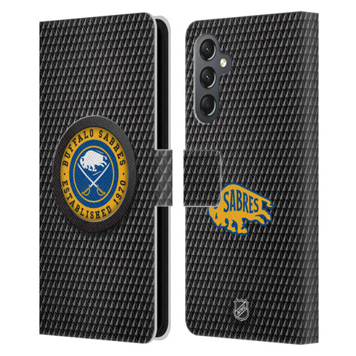 NHL Buffalo Sabres Puck Texture Leather Book Wallet Case Cover For Samsung Galaxy A25 5G