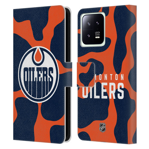 NHL Edmonton Oilers Cow Pattern Leather Book Wallet Case Cover For Xiaomi 13 5G