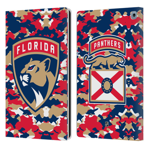 NHL Florida Panthers Camouflage Leather Book Wallet Case Cover For Amazon Fire HD 10 / Plus 2021