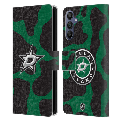 NHL Dallas Stars Cow Pattern Leather Book Wallet Case Cover For Samsung Galaxy A15