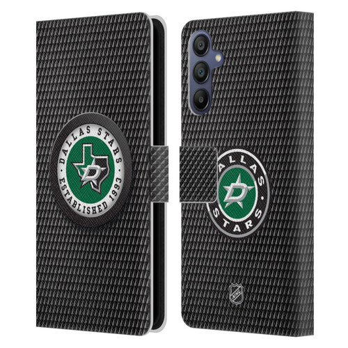 NHL Dallas Stars Puck Texture Leather Book Wallet Case Cover For Samsung Galaxy A15