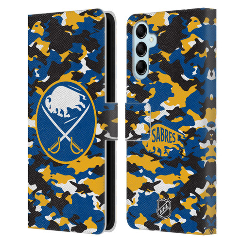 NHL Buffalo Sabres Camouflage Leather Book Wallet Case Cover For Samsung Galaxy M14 5G