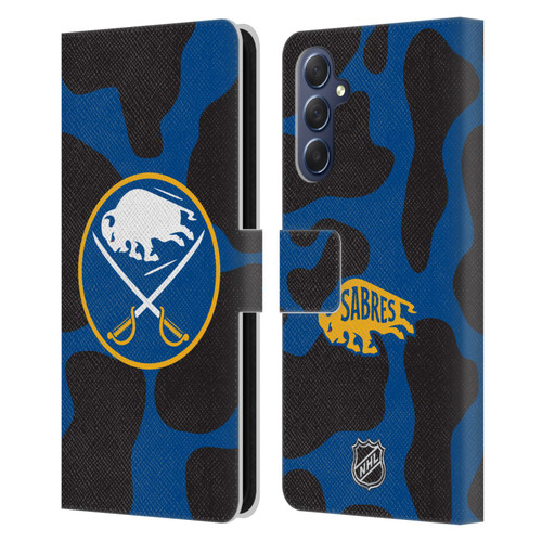 NHL Buffalo Sabres Cow Pattern Leather Book Wallet Case Cover For Samsung Galaxy M54 5G