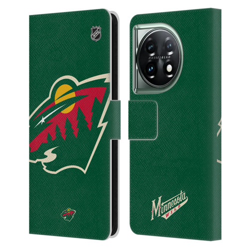 NHL Minnesota Wild Oversized Leather Book Wallet Case Cover For OnePlus 11 5G