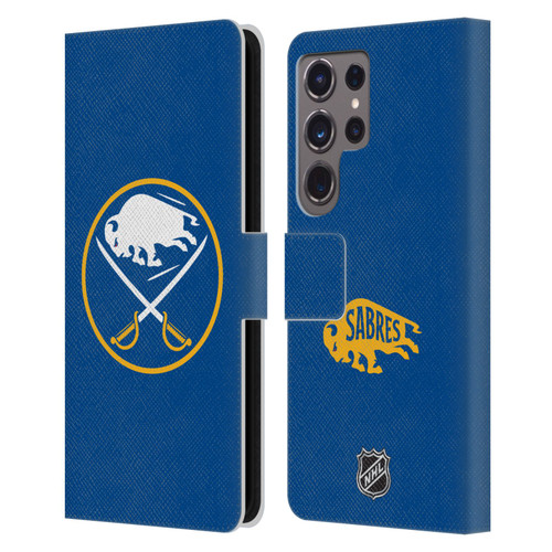 NHL Buffalo Sabres Plain Leather Book Wallet Case Cover For Samsung Galaxy S24 Ultra 5G