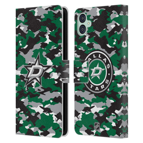 NHL Dallas Stars Camouflage Leather Book Wallet Case Cover For Samsung Galaxy M04 5G / A04e