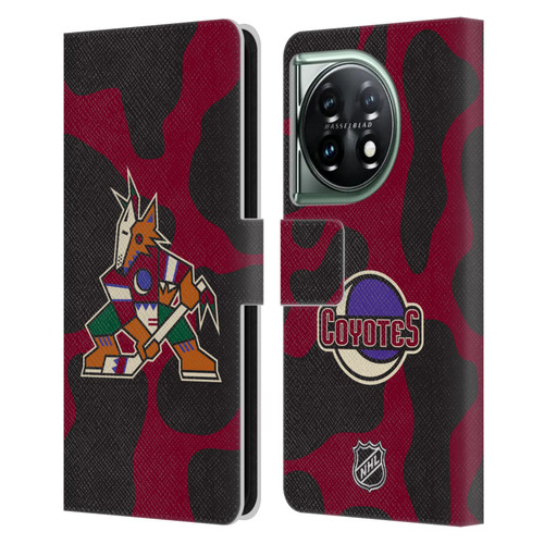 NHL Arizona Coyotes Cow Pattern Leather Book Wallet Case Cover For OnePlus 11 5G