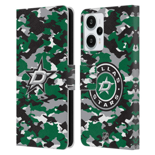 NHL Dallas Stars Camouflage Leather Book Wallet Case Cover For Xiaomi Redmi Note 12T